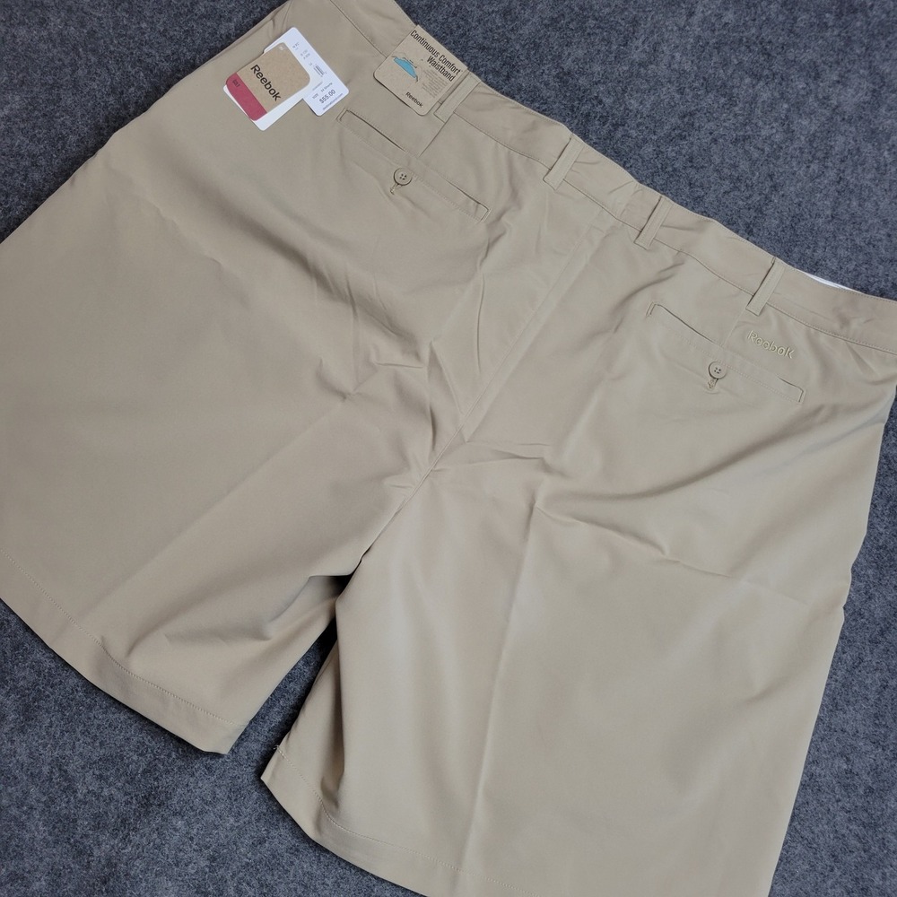Reebok Shorts Mens 54 Big Brown Stretch Pleated Continuous Comfort DXL Golf